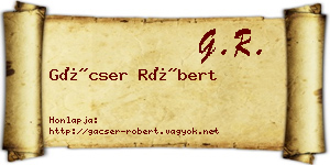 Gácser Róbert névjegykártya