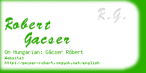 robert gacser business card